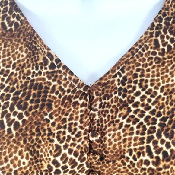Worthington PXL Leopard Print Sleeveless Lightweight Layered Top - Picture 3 of 8